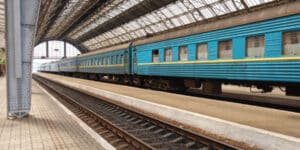 Train almost hits a man