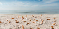 Cigarette ends on beaches