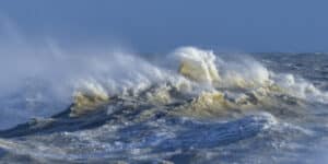 A ship breaks in half