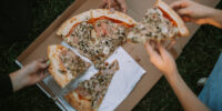 Pizza with insects