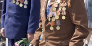 Two World War II veterans meet