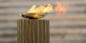 The Olympic flame is in Italy