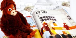 A toy helps baby monkey