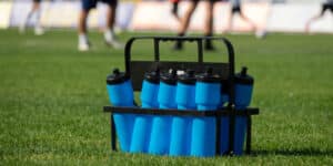 Football players have breaks to drink