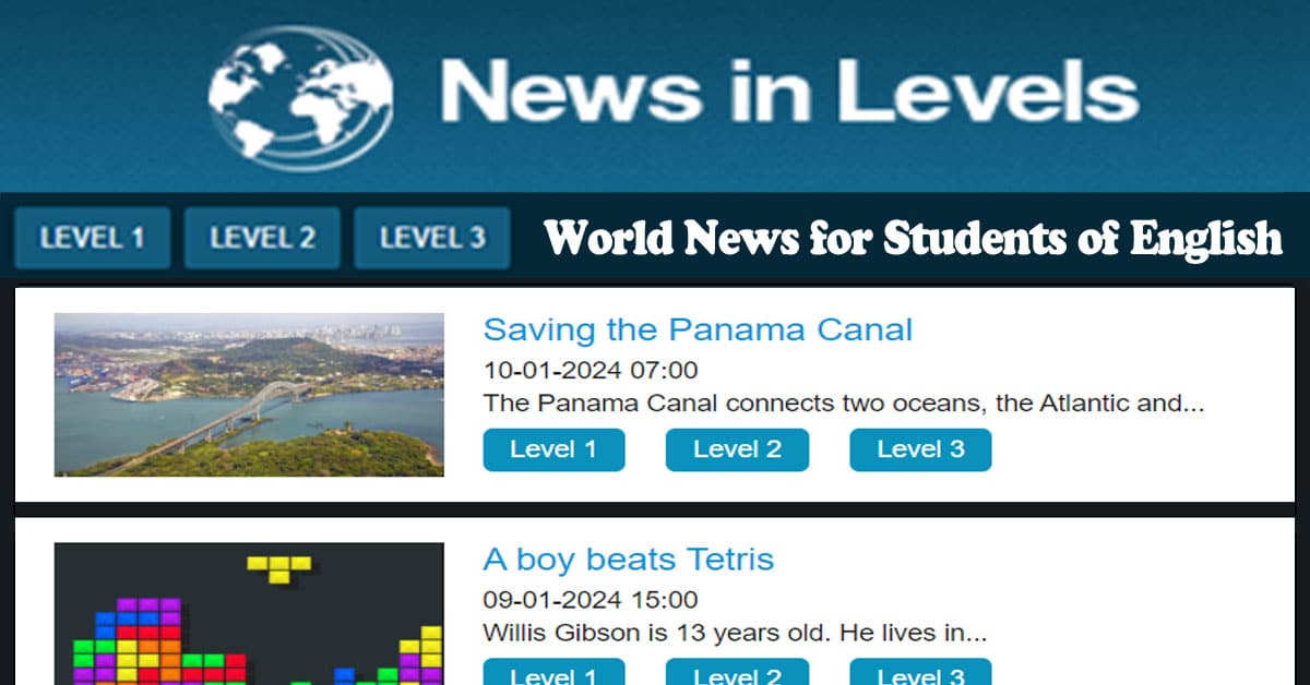 Level 2 - English news and easy articles for students of English